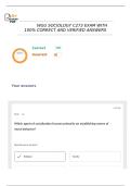 WGU SOCIOLOGY C273 EXAM WITH 100&percnt; CORRECT AND VERIFIED ANSWERS