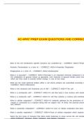 AC-HPAT PREP EXAM QUESTIONS AND CORRECT ANSWERS