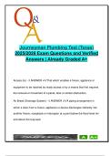 Texas Journeyman Plumbing &ndash; 400&plus; Test Questions with Verified Answers &ndash; PLMB 401 &ndash; Definitions&comma; Fixtures&comma; Drainage&comma; Gas Systems
