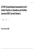 ATI RN Concept-Based Assessment Level 1 Online Practice A &vert; Questions and Verified Answers&vert; 100&percnt; Correct&vert; Grade A