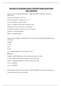 NATURE OF NURSING EXAM 3 REVIEW EXAM QUESTIONS AND ANSWERS