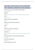 2026 NHA CCMA EXAM ACTUAL QUESTIONS  AND ANSWER GUARANTEED PASS GRADED A
