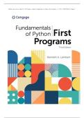 Solution Manual and Answer Guide For Fundamentals of Python&colon; First Programs 3rd Edition by Kenneth Lambert &comma; ISBN&colon; 9780357881019 COMPLETE GUIDE WITH RATIONALES 100&percnt; VERIFIED A&plus; GRADE ASSURED&excl;&excl;&excl;&excl;&excl;&excl;NEW LATEST UPDATE&excl;&excl;&excl;&excl;&excl;