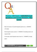 Physics 1260 &ndash; 60 MCQs on Light&comma; Optics&comma; Lenses & Vision Correction &ndash; Exam 3 &lpar;2025&rpar;