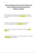 TEXAS MANICURIST WRITTEN STATE BOARD Exam &vert;QUESTIONS & ANSWERS&vert; already graded A&plus; &lpar;COMPLETE BUNDLE&rpar; UPDATED&excl;&excl;&excl;