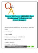 PHYSICS 1260 EXAM COMPLETE PACKAGE DEAL