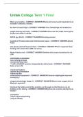 Unitek College Term 1 Final Questions and answers latest update
