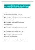 MINNESOTA POST TEST ACTUAL EXAM 2026 QUESTIONS WITH ANSWERS GRADED A&plus;