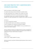 ADC AADC PRACTICE TEST 1 QUESTIONS WITH COMPLETE SOLUTIONS