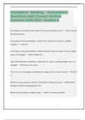 Installation&colon; Roofing &ndash; Assessment&period; Questions with Correct Verified Answers 2026-2027&period; Graded A