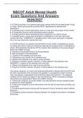 NBCOT Adult Mental Health  Exam Questions And Answers  2026&sol;2027
