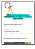TEFL Unit 1 Assessment 2025 &vert; 100&percnt; Solved Exam &ndash; Approaches&comma; Methods&comma; and Learner Psychology