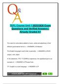 TEFL Unit 1 Course Exam 2025 &vert; A&plus; Verified Answers &ndash; Methods&comma; Language Theory & Learner Groups