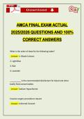 AMCA FINAL EXAM ACTUAL 2026 QUESTIONS AND 100&percnt; CORRECT ANSWERS
