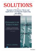 Solutions -  Dynamics of Structures Theory and Applications to Earthquake Engineering 6th Edition by Anil K&period; Chopra &vert; All Chapters&period;