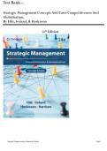 Test Bank - Strategic Management Concepts and Cases Competitiveness and Globalization&comma; 14th Edition by Hitt&comma; Ireland&comma; & Hoskisson All 1-13 Chapters Covered &comma;Latest Edition