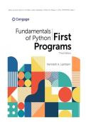 Solution Manual and Answer Guide For Fundamentals of Python&colon; First Programs 3rd Edition by Kenneth Lambert &comma; ISBN&colon; 9780357881019 COMPLETE GUIDE WITH RATIONALES 100&percnt; VERIFIED A&plus; GRADE ASSURED&excl;&excl;&excl;&excl;&excl;&excl;NEW LATEST UPDATE&excl;&excl;&excl;&excl;&excl;