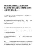 MISSISSIPPI INSURANCE CERTIFICATION EVALUATION EXAMS 2026 QUESTIONS WITH ANSWERS GRADED A&plus;