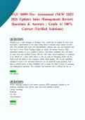 WGU D099 Pre- Assessment &lpar;NEW 2026&sol; 2027 Update&rpar; Sales Management Review&vert; Questions & Answers &vert; Grade A&vert; 100&percnt; Correct &lpar;Verified Solutions&rpar;