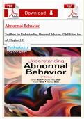 Test Bank for Understanding Abnormal Behavior&comma; 12th Edition&comma; Sue All Chapters 1-17