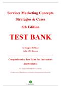 Test Bank &mdash; Services Marketing&colon; Concepts&comma; Strategies&comma; & Cases&comma; 6th Edition &mdash; K&period; Douglas Hoffman & John E&period;G&period; Bateson &mdash; ISBN 9780357718308 &mdash; Latest Update 2025&sol;2026 &mdash; &lpar;All Chapters Covered 1&ndash;15&rpar;