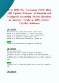 WGU D196 Pre- Assessment &lpar;NEW 2026&sol; 2027 Update&rpar; Principles of Financial and Managerial Accounting Review&vert; Questions & Answers &vert; Grade A&vert; 100&percnt; Correct &lpar;Verified Solutions&rpar;