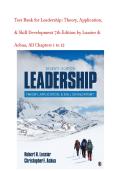 Test Bank for Leadership&colon; Theory&comma; Application&comma; & Skill Development 7th Edition by Lussier & Achua&comma; All Chapters 1 to 12 complete Verified editon ISBN&colon;9781071856857