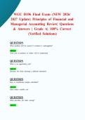 WGU D196 Final Exam &lpar;NEW 2026&sol; 2027 Update&rpar; Principles of Financial and Managerial Accounting Review&vert; Questions & Answers &vert; Grade A&vert; 100&percnt; Correct &lpar;Verified Solutions&rpar;
