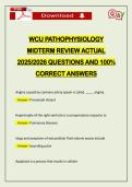 WCU PATHOPHYSIOLOGY MIDTERM REVIEW ACTUAL 2026 QUESTIONS AND 100&percnt; CORRECT ANSWERS