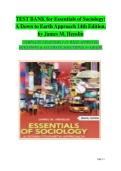 Essentials of Sociology&colon; A Down-to-Earth Approach &lpar;14th Edition&comma; 2024&rpar; &ndash; Complete Test Bank Chapters 1&ndash;15 with Solutions