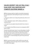 WALDEN UNIVERSITY NUR 6531 FINAL EXAM 1 EXAM STUDY GUIDE 2026 QUESTIONS WITH SOLUTIONS GRADED A&plus;