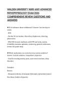 WALDEN UNIVERSITY NURS 6501 ADVANCED PATHOPHYSIOLOGY EXAM 2026 FULL PRACTICE QUESTIONS AND ANSWERS