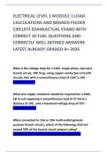 ELECTRICAL LEVEL 3 MODULE 1 LOAD CALCULATIONS AND BRANCH FEEDER CIRCUITS EXAM&lpar;ACTUAL EXAM&rpar; WITH CORRECT ACTUAL QUESTIONS AND CORRECTLY WELL DEFINED ANSWERS LATEST ALREADY GRADED A&plus; 2026
