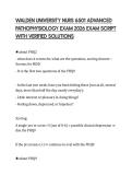 WALDEN UNIVERSITY NURS 6501 ADVANCED PATHOPHYSIOLOGY EXAM 2026 QUESTIONS AND ANSWERS