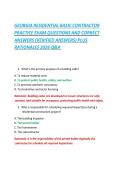 GEORGIA RESIDENTIAL BASIC CONTRACTOR PRACTICE EXAM QUESTIONS AND CORRECT ANSWERS &lpar;VERIFIED ANSWERS&rpar; PLUS RATIONALES 2026 Q&A 