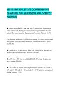 MISSISSIPPI REAL ESTATE COMPREHENSIVE EXAM 2026 FULL QUESTIONS AND CORRECT ANSWERS