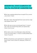 MISSISSIPPI REAL ESTATE EXAMINATION TEST 2026 FULL SOLUTION SET GUARANTEED PASS