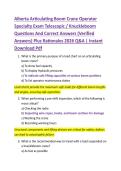 Alberta Articulating Boom Crane Operator  Specialty Exam Telescopic &sol; Knuckleboom  Questions And Correct Answers &lpar;Verified  Answers&rpar; Plus Rationales 2026 Q&A &vert; Instant  Download Pdf 