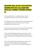 MISSISSIPPI REAL ESTATE STATE PORTION EXAMINATION TEST 2026 QUESTIONS WITH 100&percnt; CORRECT ANSWERS GRADED A&plus;