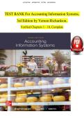 Accounting Information Systems&comma; 3rd Edition TEST BANK by Vernon Richardson&comma; Verified Chapters 1 - 18&comma; Complete Newest Version