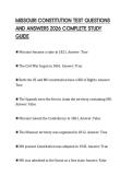 MISSOURI CONSTITUTION TEST QUESTIONS AND ANSWERS 2026 COMPLETE STUDY GUIDE