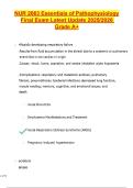 NUR 2063 Essentials of Pathophysiology Final Exam Latest Update 2025&sol;2026 Grade A&plus;