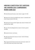 MISSOURI CONSTITUTION TEST QUESTIONS AND ANSWERS 2026 COMPREHENSIVE REVIEW GUIDE Q&A