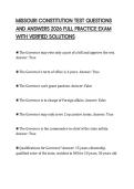 MISSOURI CONSTITUTION TEST QUESTIONS AND ANSWERS 2026 FULL PRACTICE EXAM WITH VERIFIED SOLUTIONS