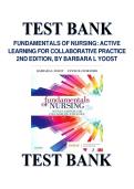 Test Bank for Fundamentals of Nursing&colon; Active Learning for Collaborative Practice&comma; 2nd Edition &ndash; Barbara L&period; Yoost &vert; Latest Update 2026 &vert; Exam Q&A PDF