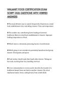 WALMART FOOD CERTIFICATION EXAM SCRIPT 2026 QUESTIONS WITH VERIFIED ANSWERS