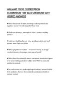 WALMART FOOD CERTIFICATION EXAMINATION TEST 2026 QUESTIONS WITH VERIFIED ANSWERS