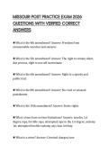 MISSOURI POST PRACTICE EXAM 2026 QUESTIONS WITH VERIFIED CORRECT ANSWERS