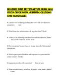 MISSOURI POST TEST PRACTICE EXAM 2026 STUDY GUIDE WITH VERIFIED SOLUTIONS AND RATIONALES