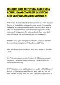 MISSOURI POST TEST STUDY GUIDE 2026 ACTUAL EXAM COMPLETE QUESTIONS AND VERIFIED ANSWERS GRADED A&plus;